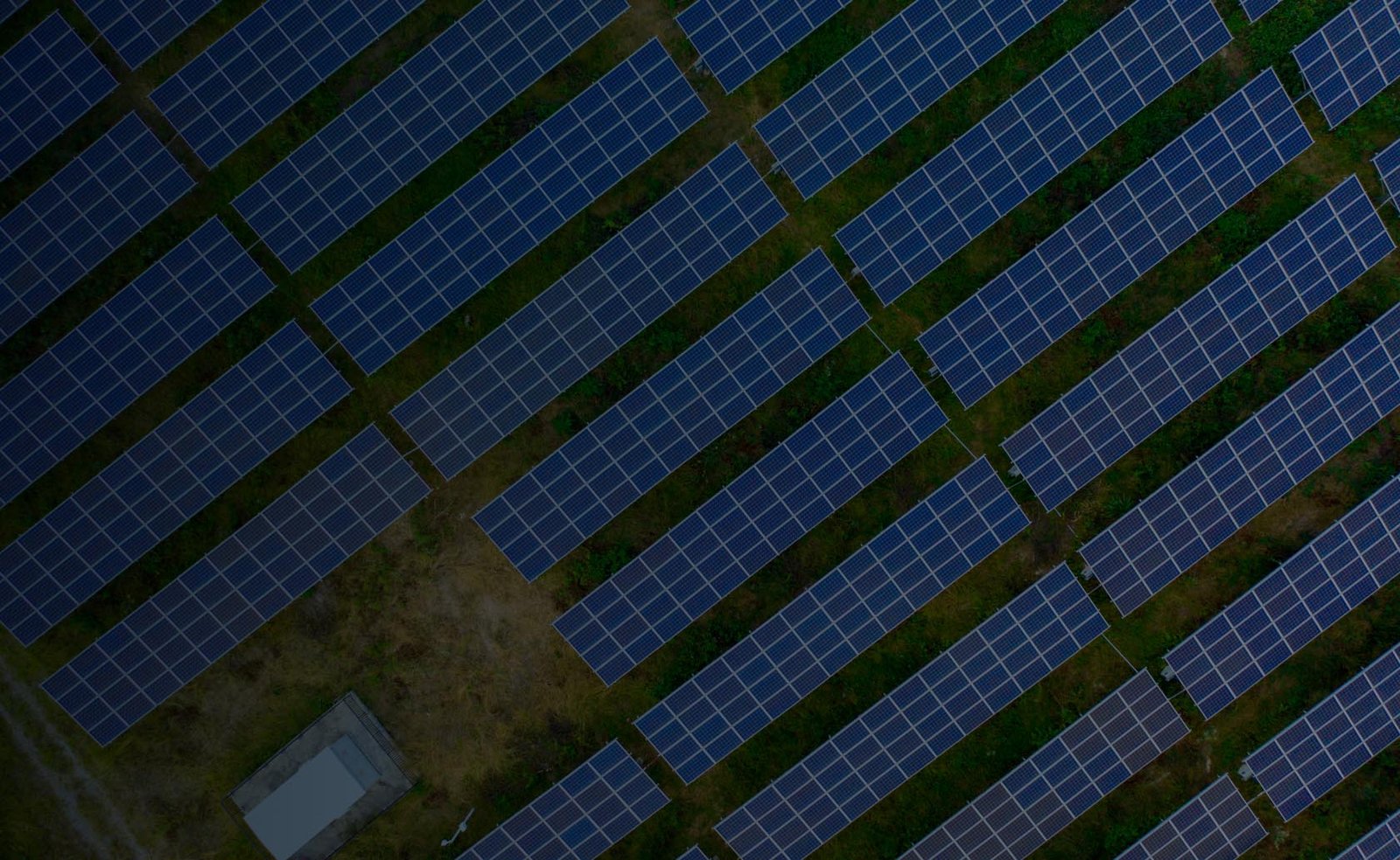Top view of solar panel farm.