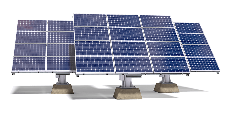 Three solar panel units.